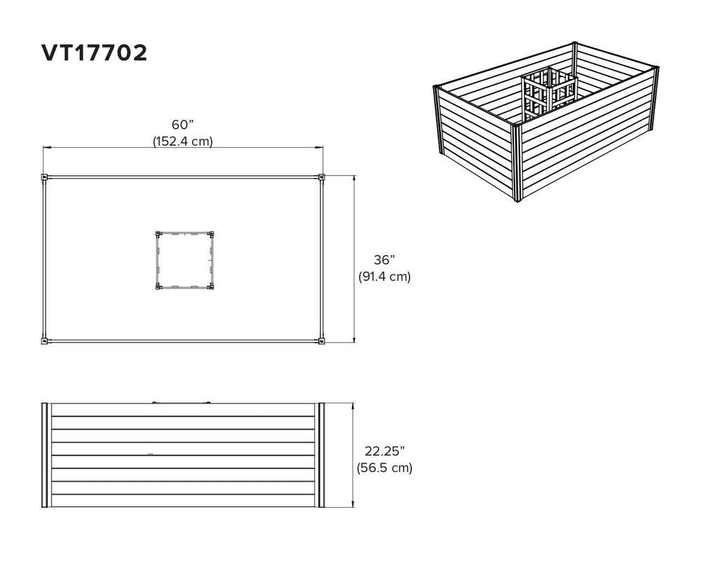 Vita Mezza 3'x5' Cedar Keyhole Composting Garden Bed