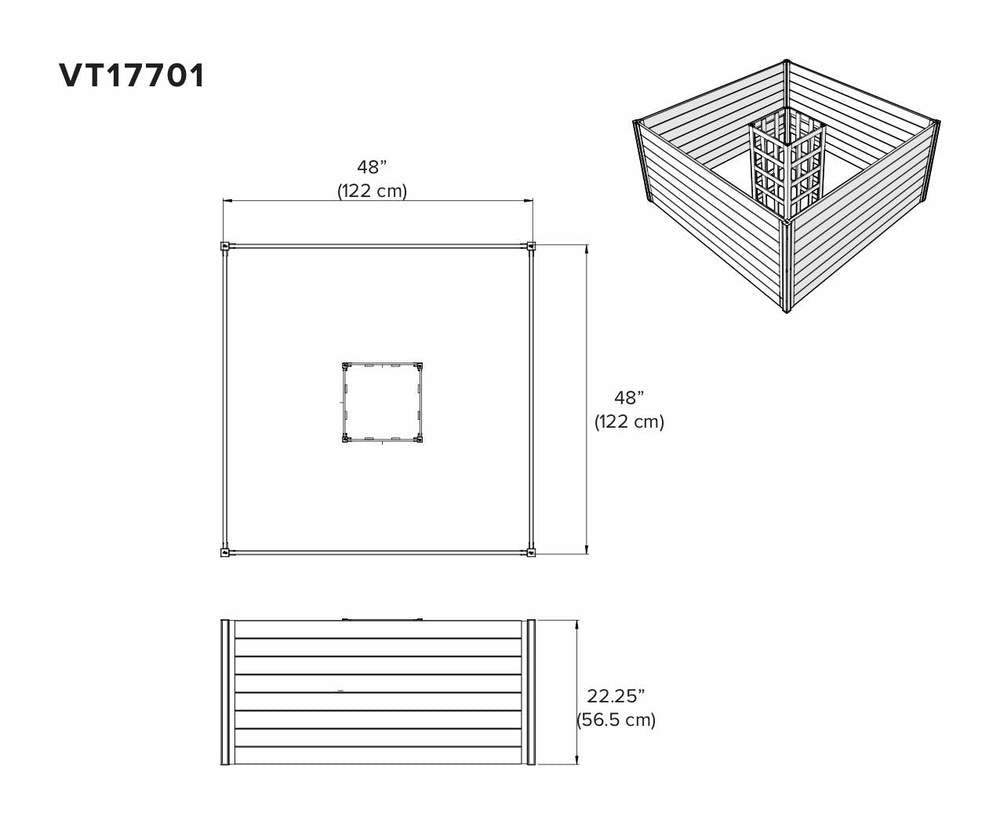 Vita Mezza 4'x4' Cedar Keyhole Composting Garden Bed