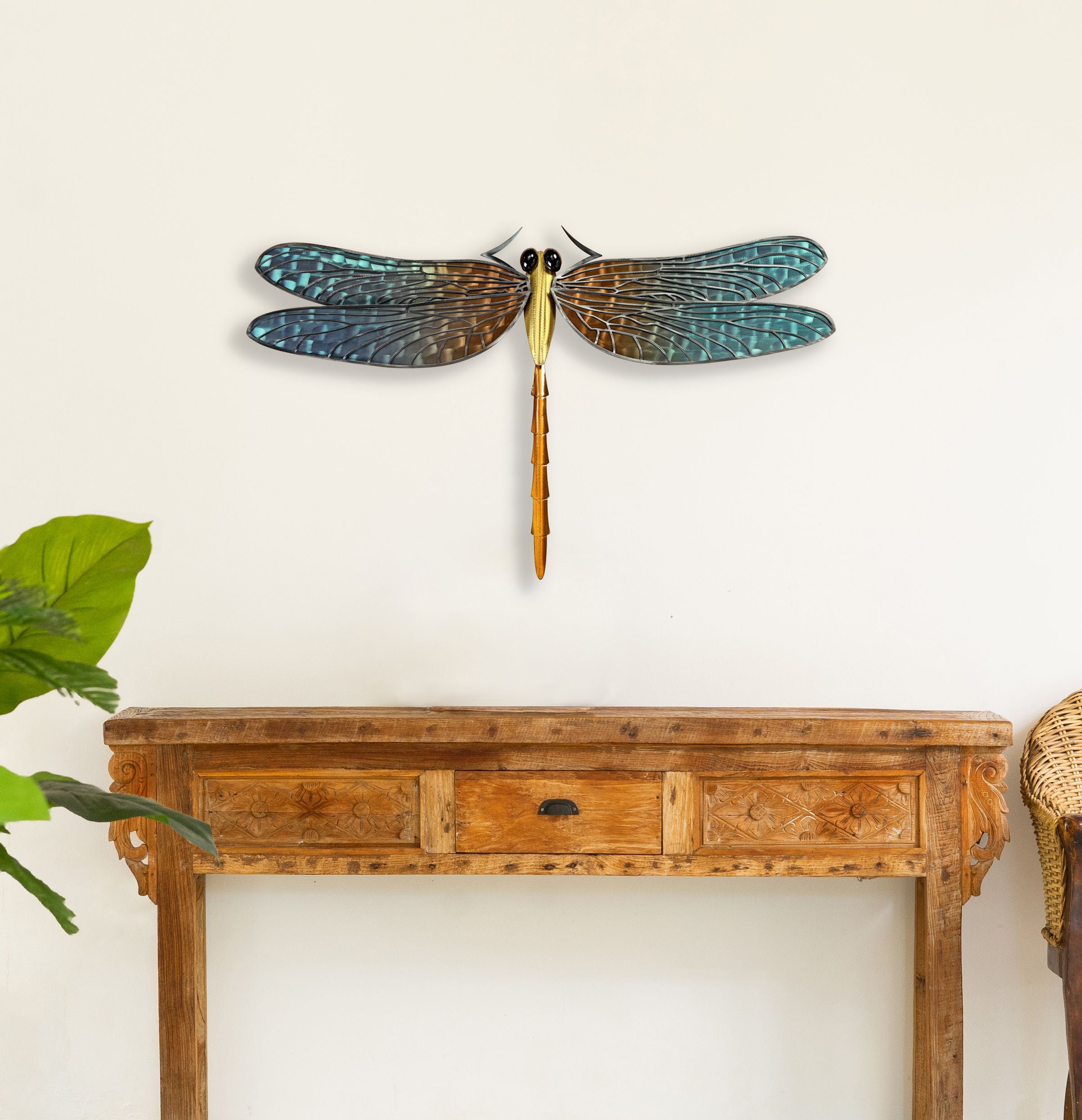 Copper Art Dragonfly Metal Wall Sculpture