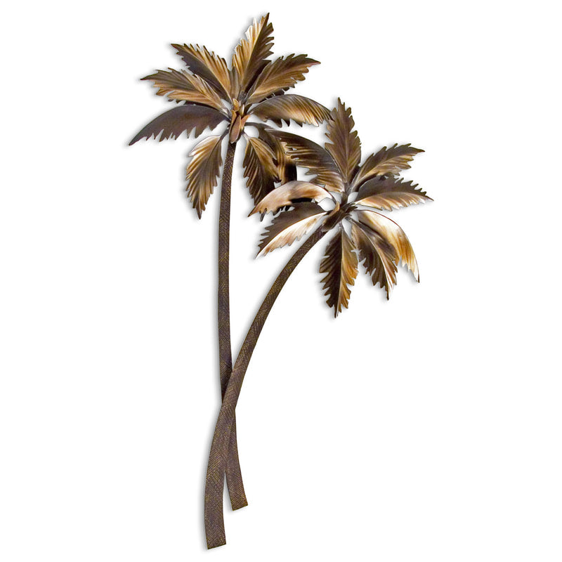 Copper Art Palasari Palms Double Metal Wall Sculpture