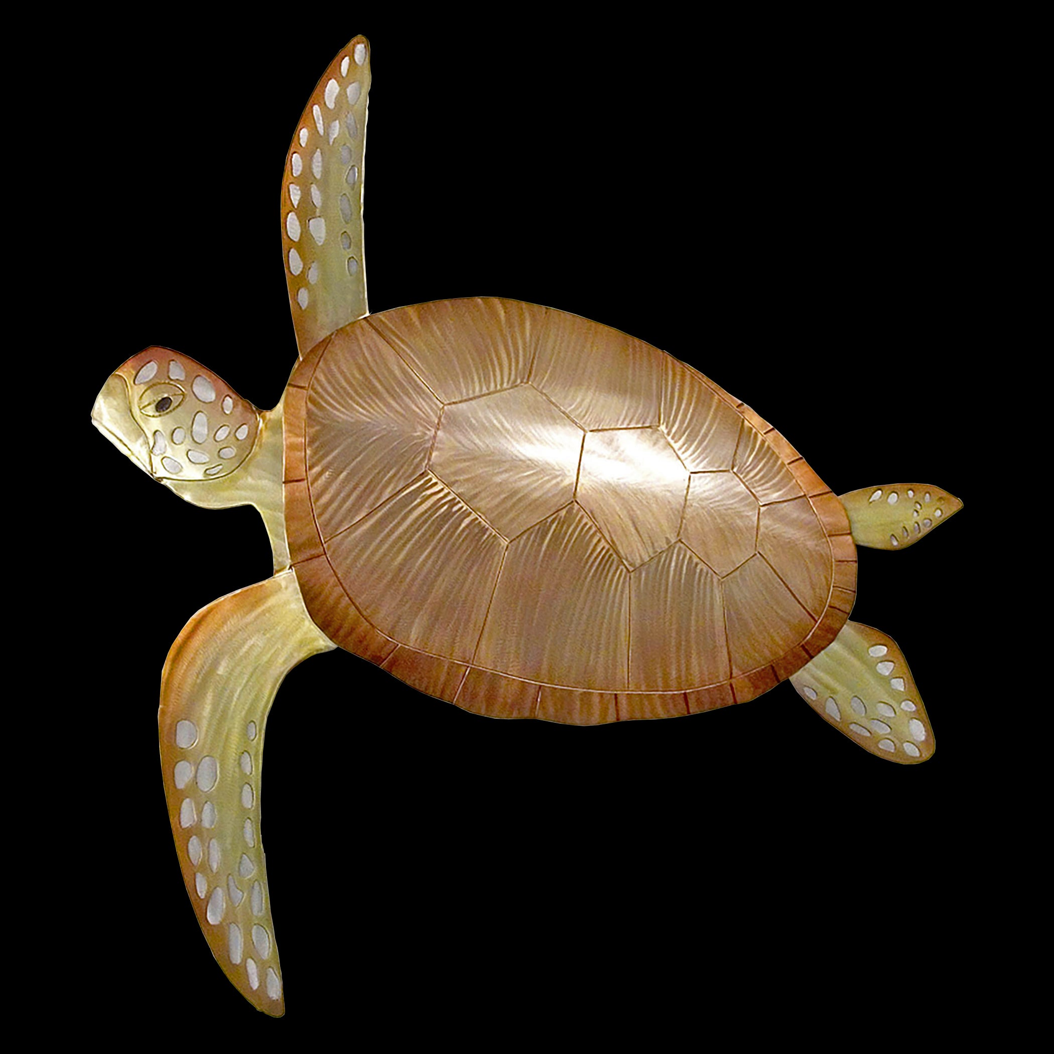 Copper Art Single Sea Turtle Metal Wall Sculpture