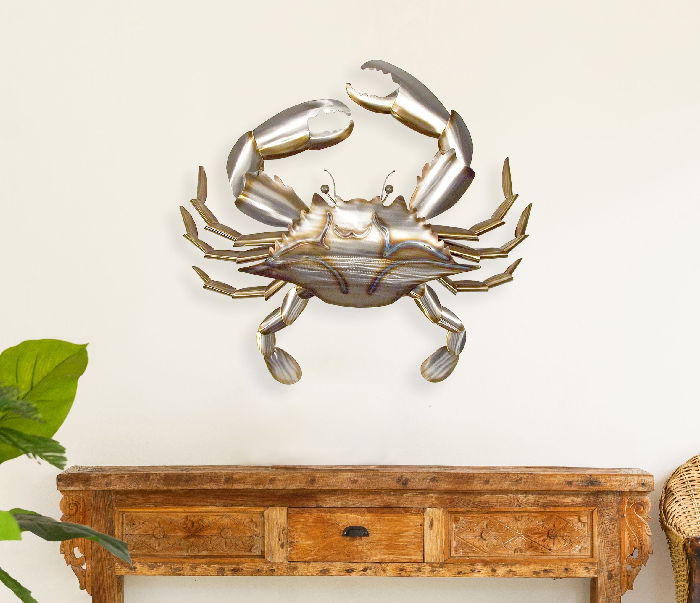 Copper Art Large Crab Metal Wall Sculpture