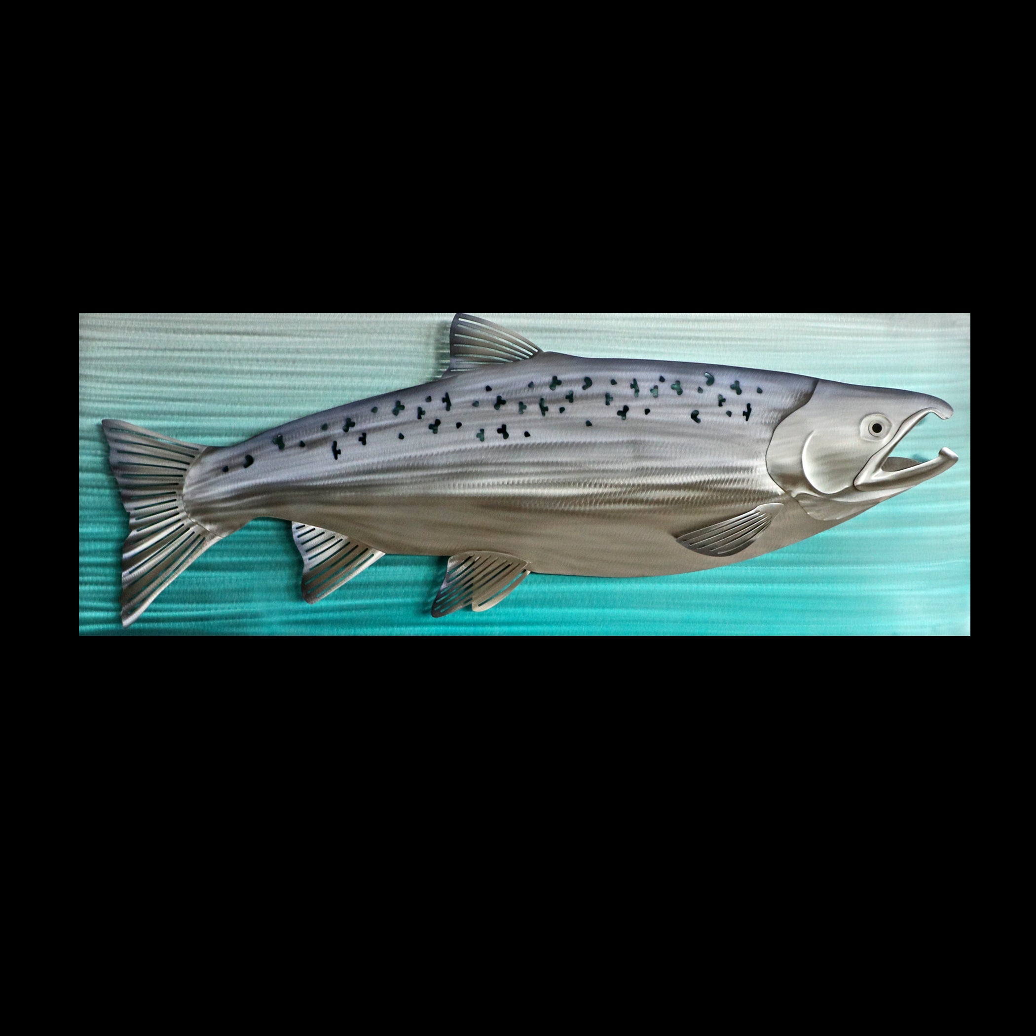 Copper Art King Salmon Lit Metal Wall Sculpture