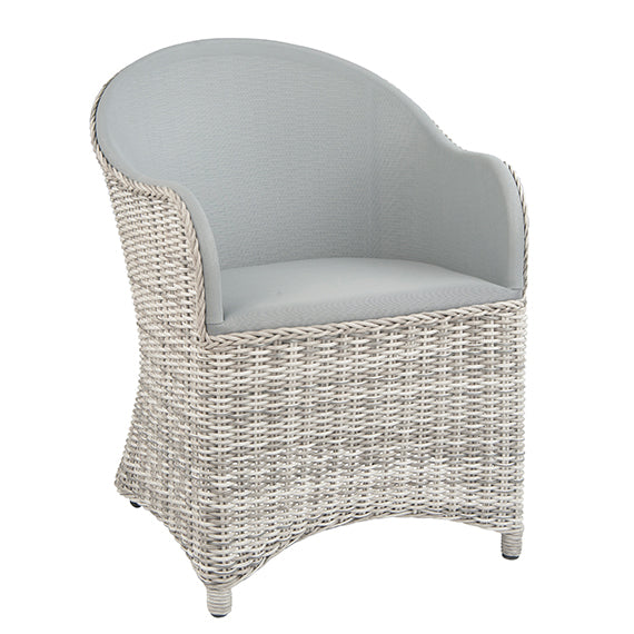 Kingsley Bate Milano Wicker Dining Armchair in Shadow/Gray