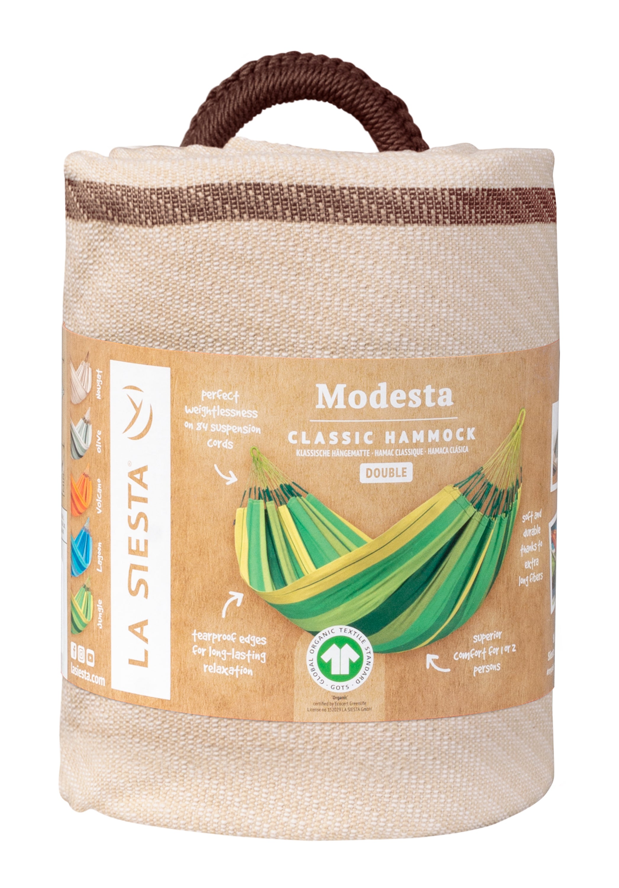 La Siesta Modesta Organic Cotton Double Classic Hammock - Nougat