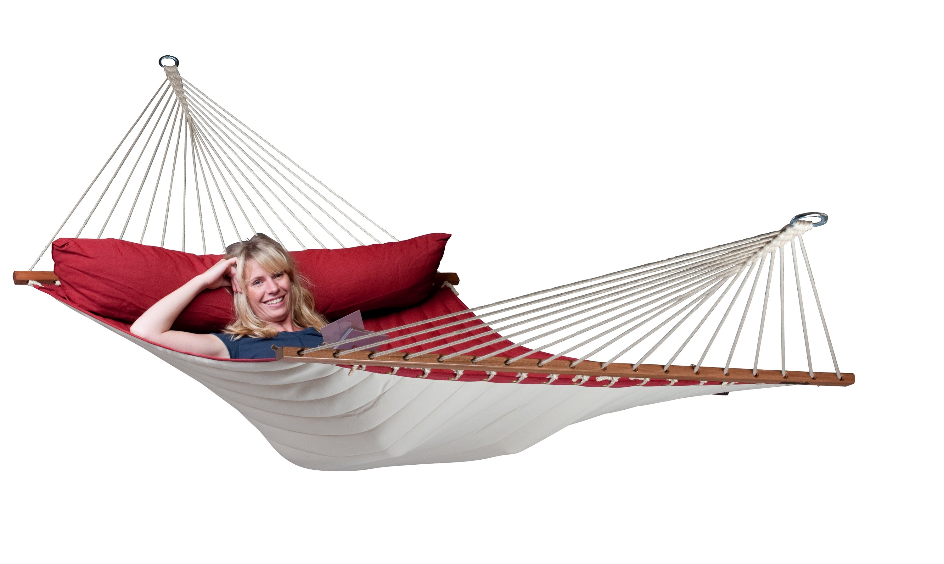 La Siesta Quilted King-Size Hammock - Red Pepper