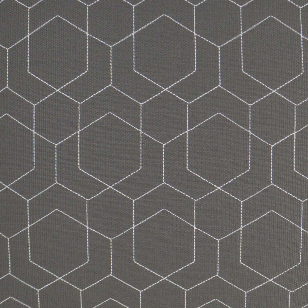 Hex Quilt Gray Outdoor Pillow 22x22