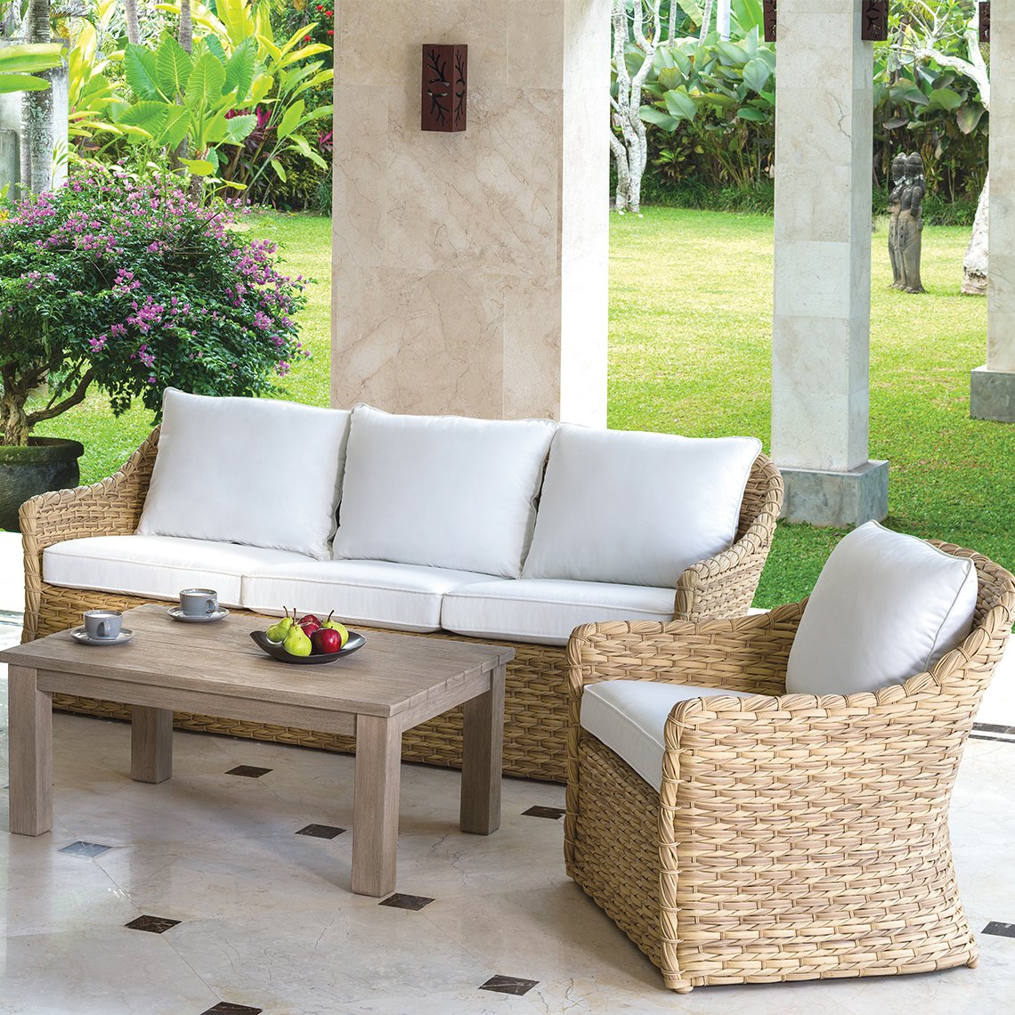 Pictured as the Kingsley Bate Vero Wicker Deep Seating Set