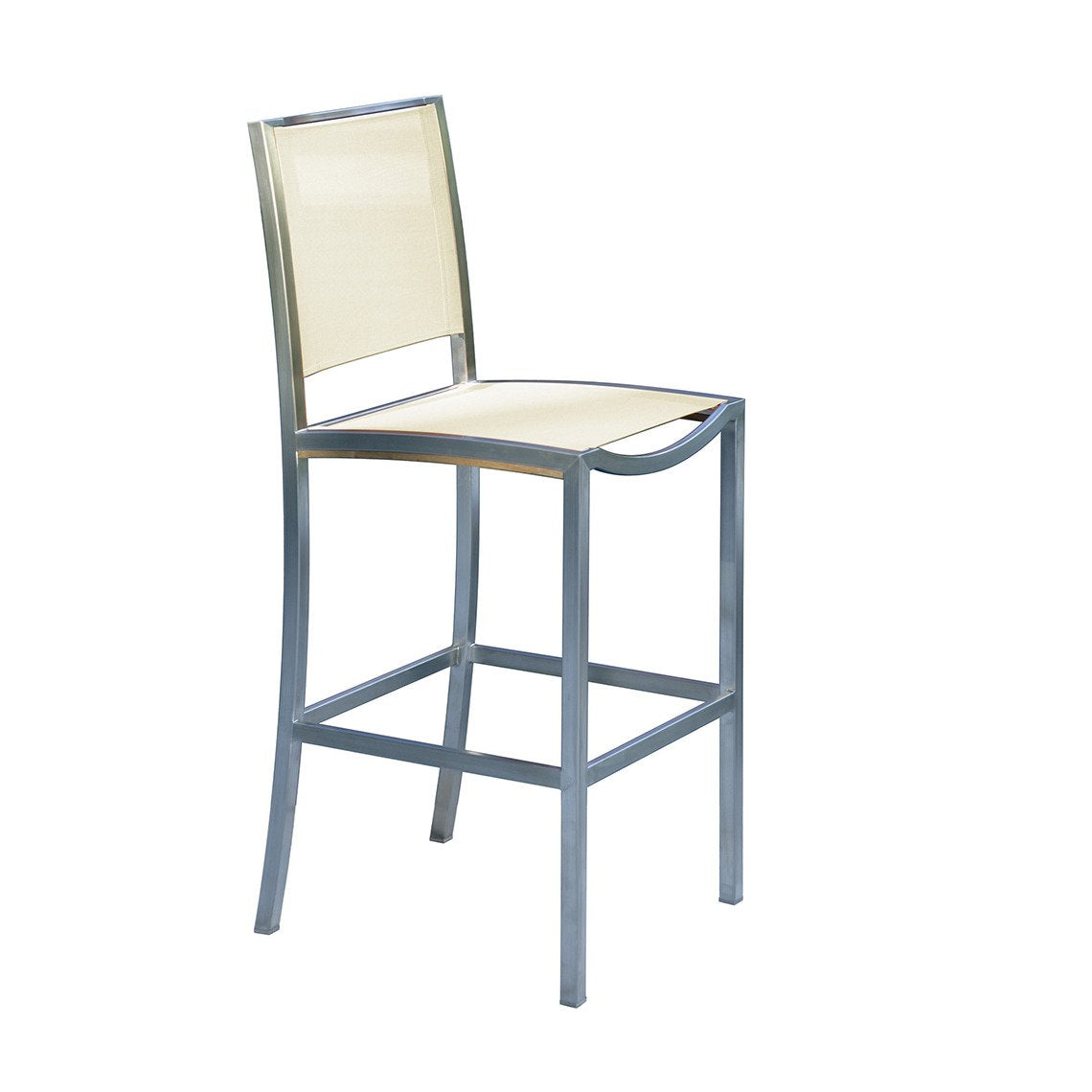 Kingsley Bate Tiburon Stainless Steel and Teak Trim Armless Bar Chair