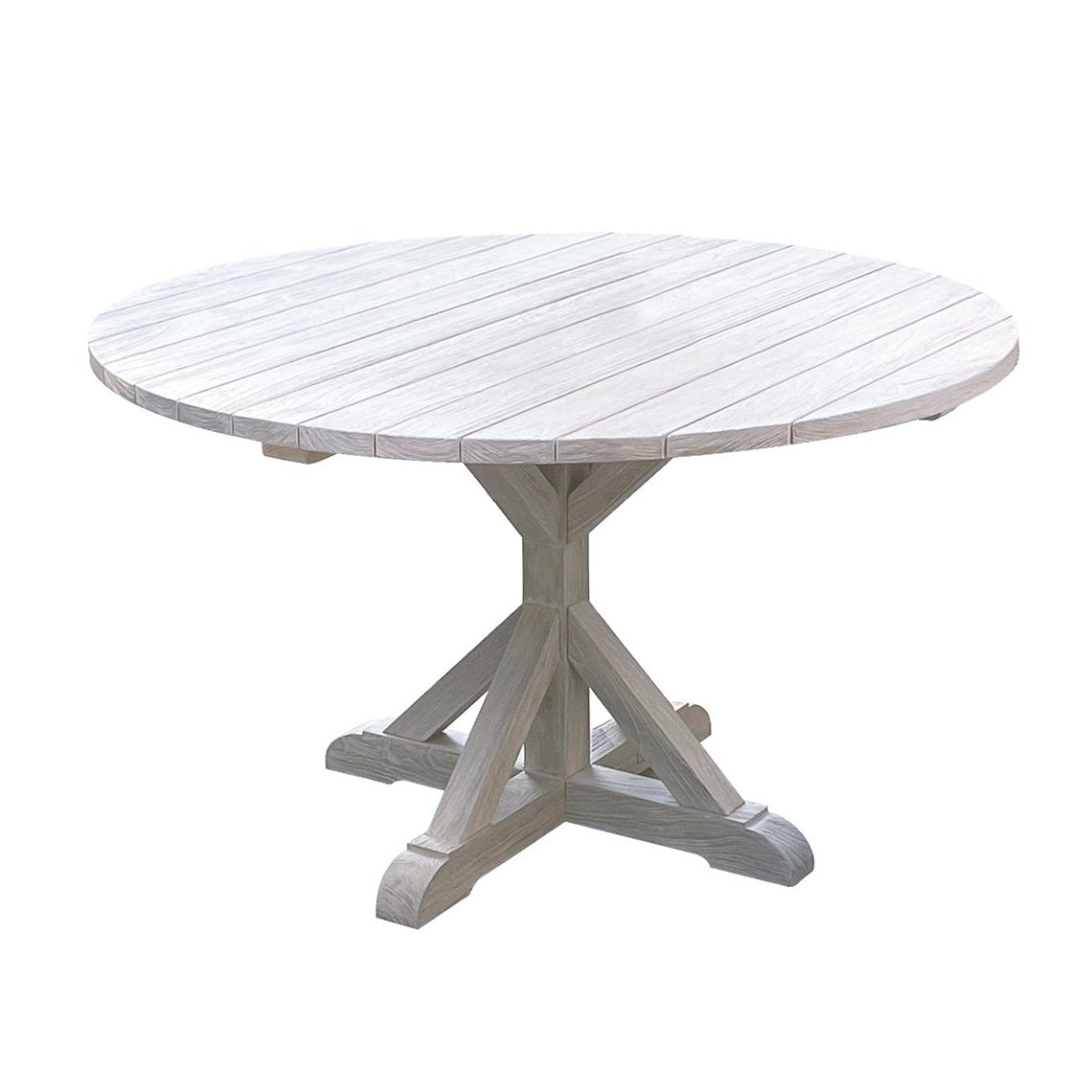 Kingsley Bate Provence Teak 50 Round Dining Table in Antique White