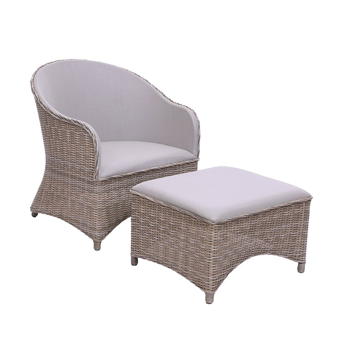 Kingsley Bate Milano Wicker Club Chair and Ottoman