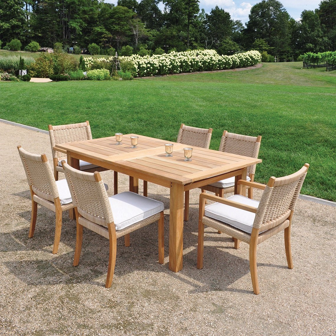 Kingsley Bate Hyannis Teak 102 Rectangular Extension Dining Table Set