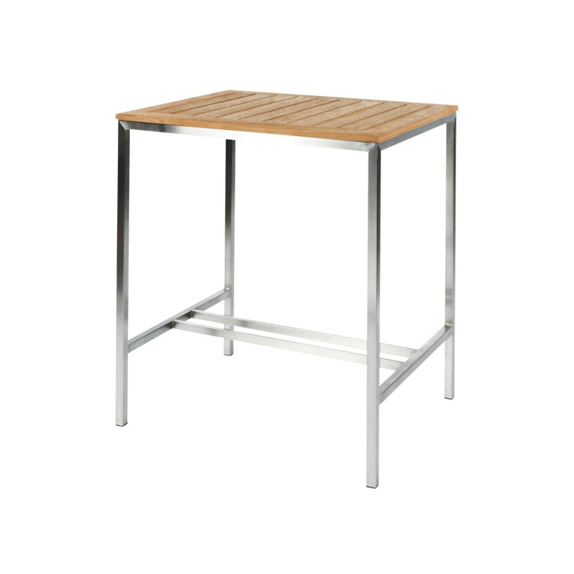 Kingsley Bate Tiburon Stainless Steel and Teak Trim Bar Table