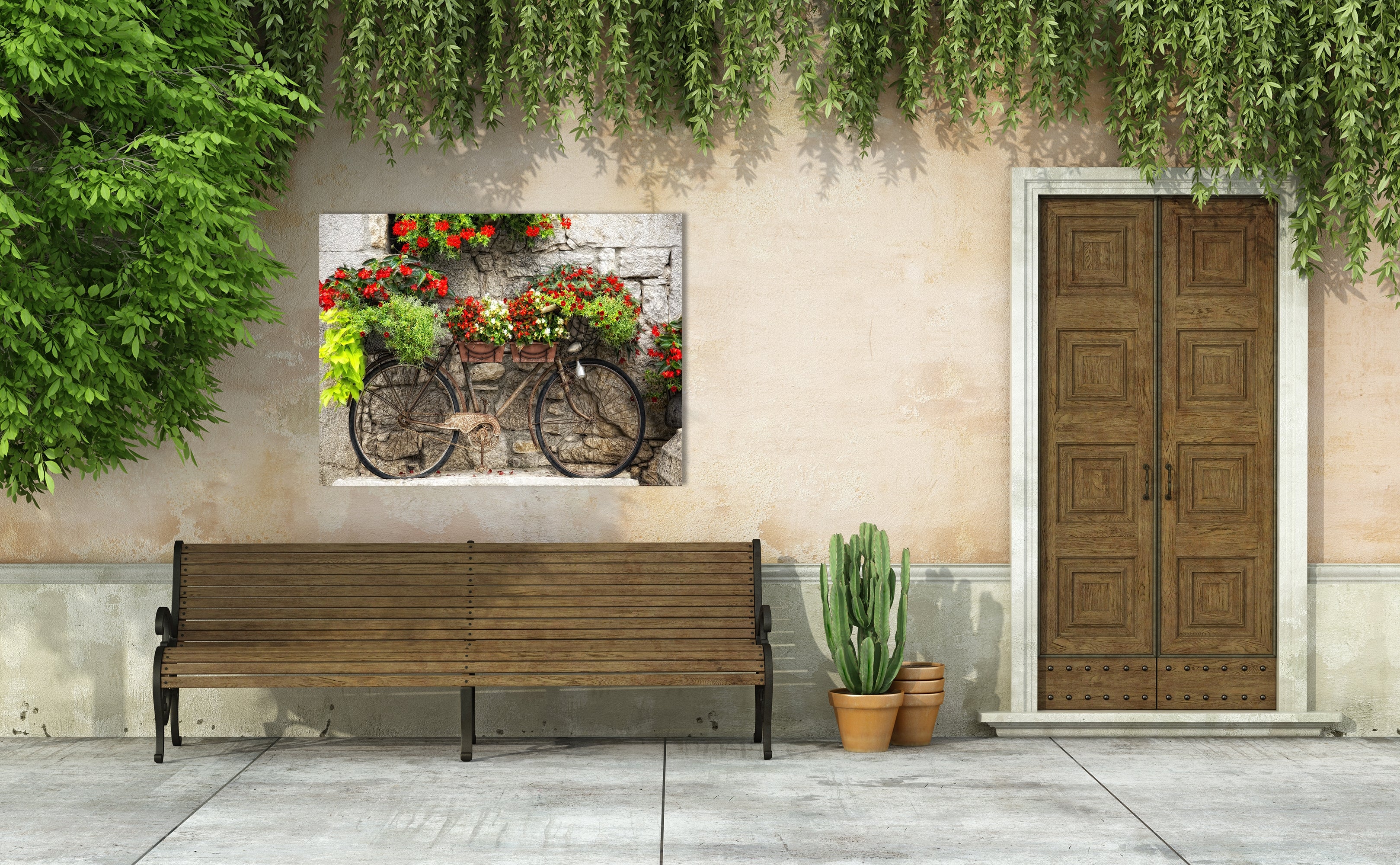 West of the Wind Outdoor 40"x30" Canvas Wall Art - Rusty Bicyclette