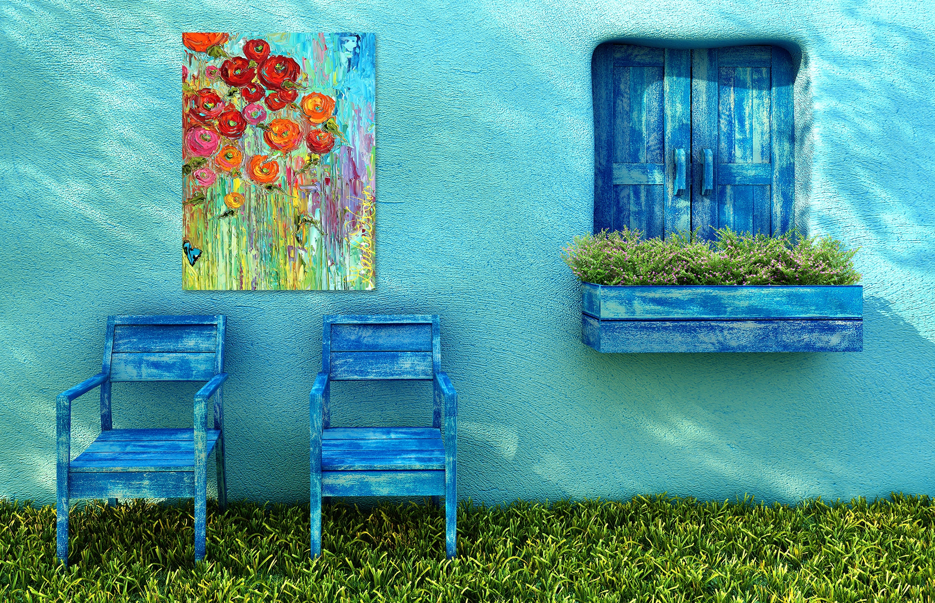 West of the Wind Outdoor Canvas 30”x40” Wall Art - Poppies