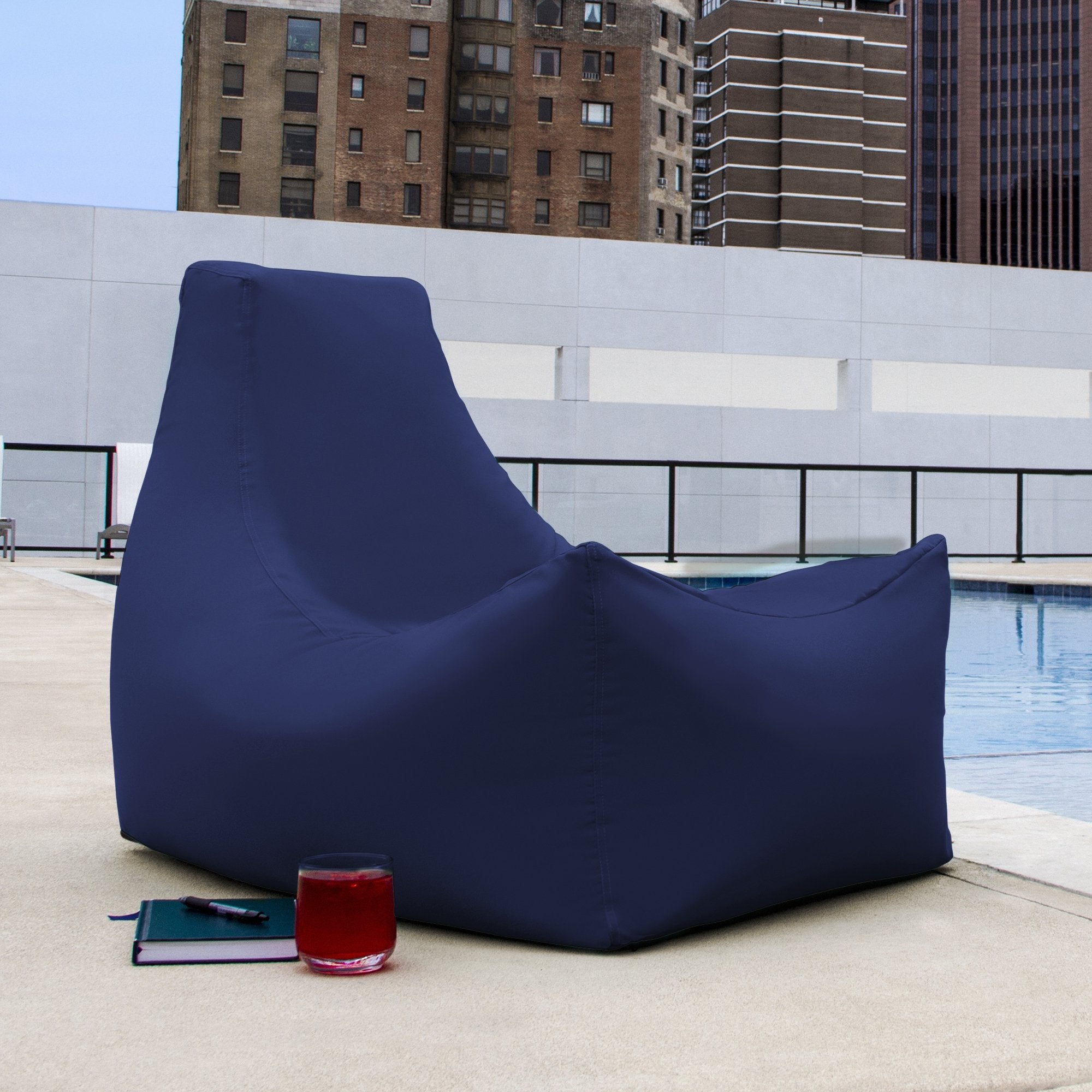 Juniper Outdoor Patio Bean Bag Chair - Navy