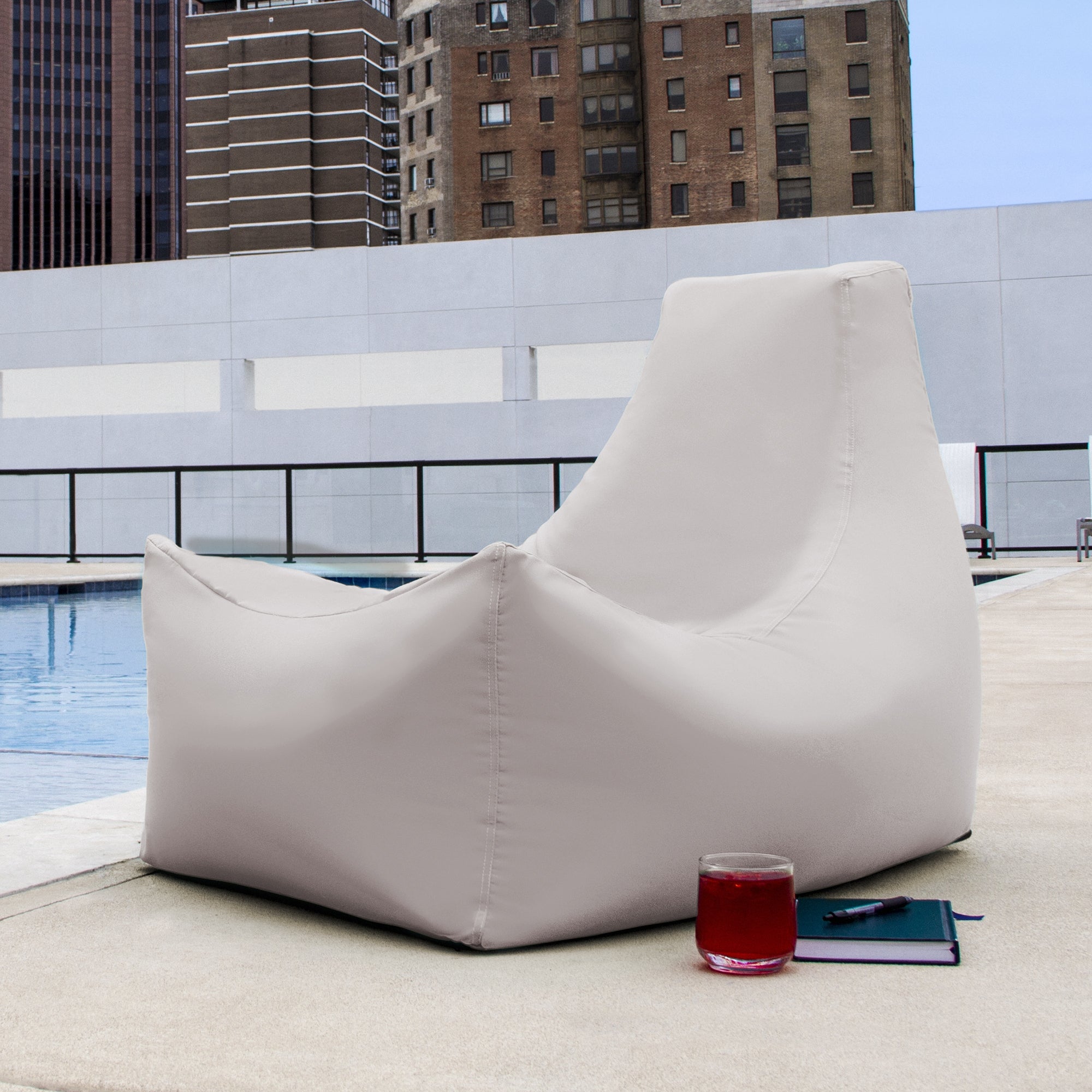 Juniper Outdoor Patio Bean Bag Chair - Pearl