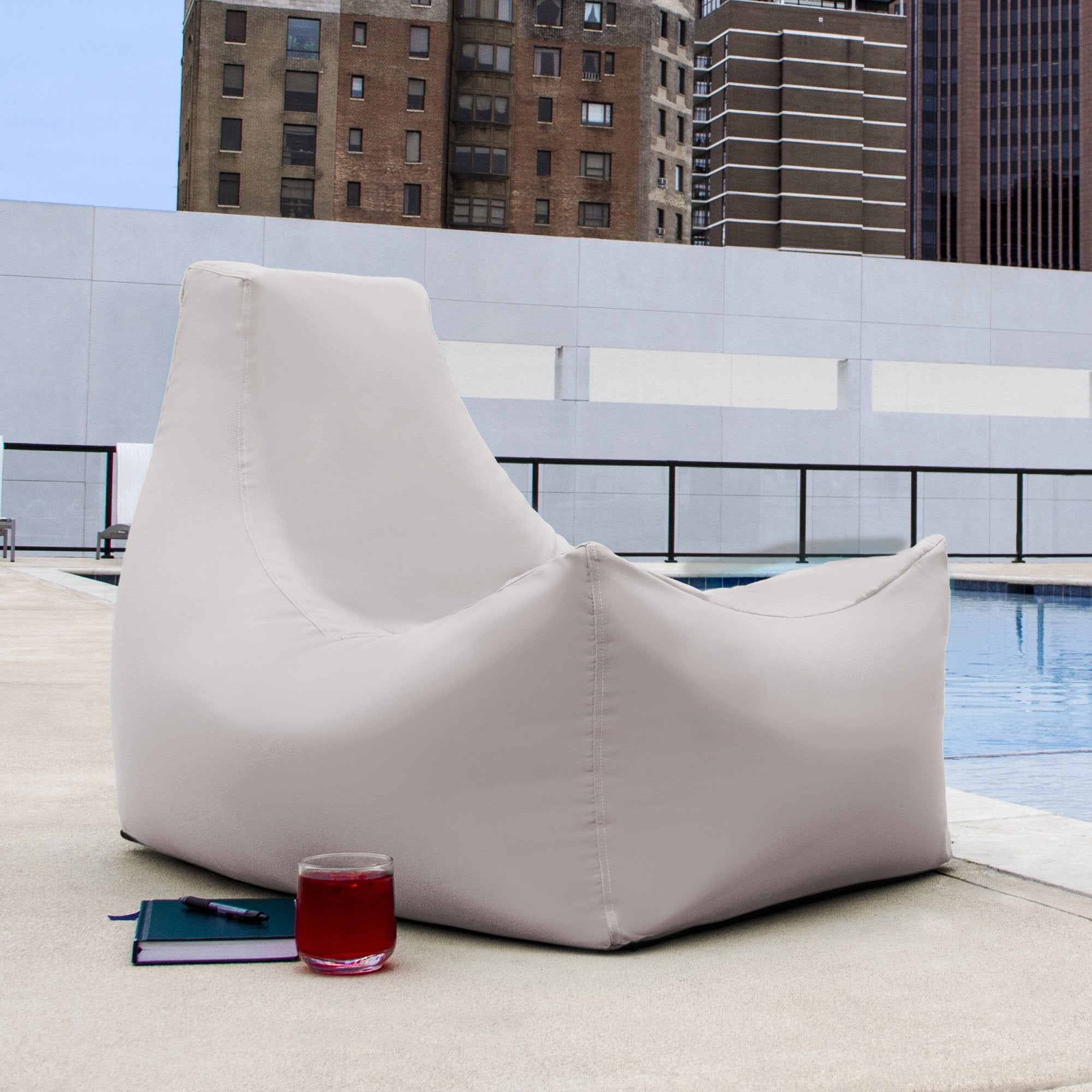 Juniper Outdoor Patio Bean Bag Chair - Pearl