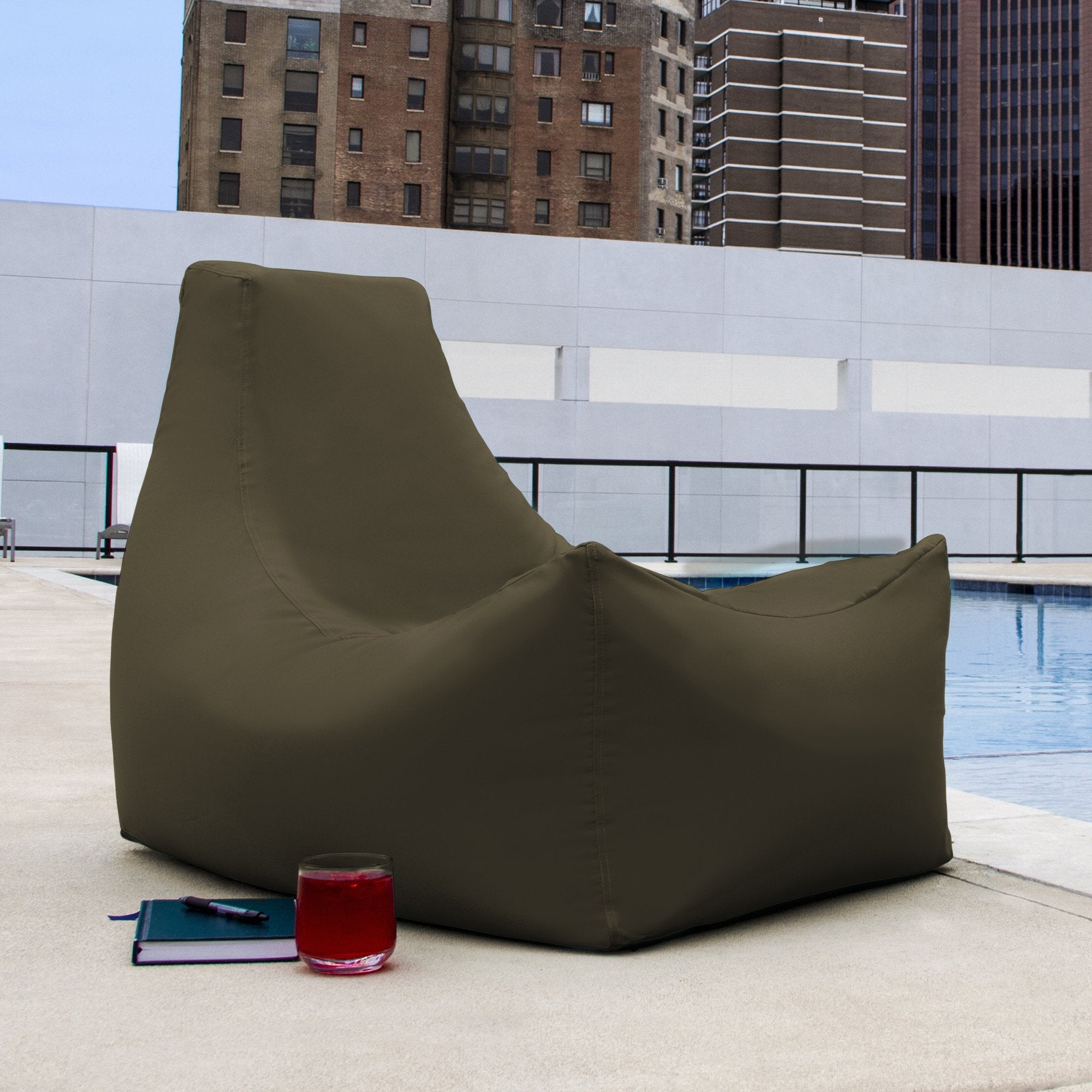 Juniper Outdoor Patio Bean Bag Chair - Taupe