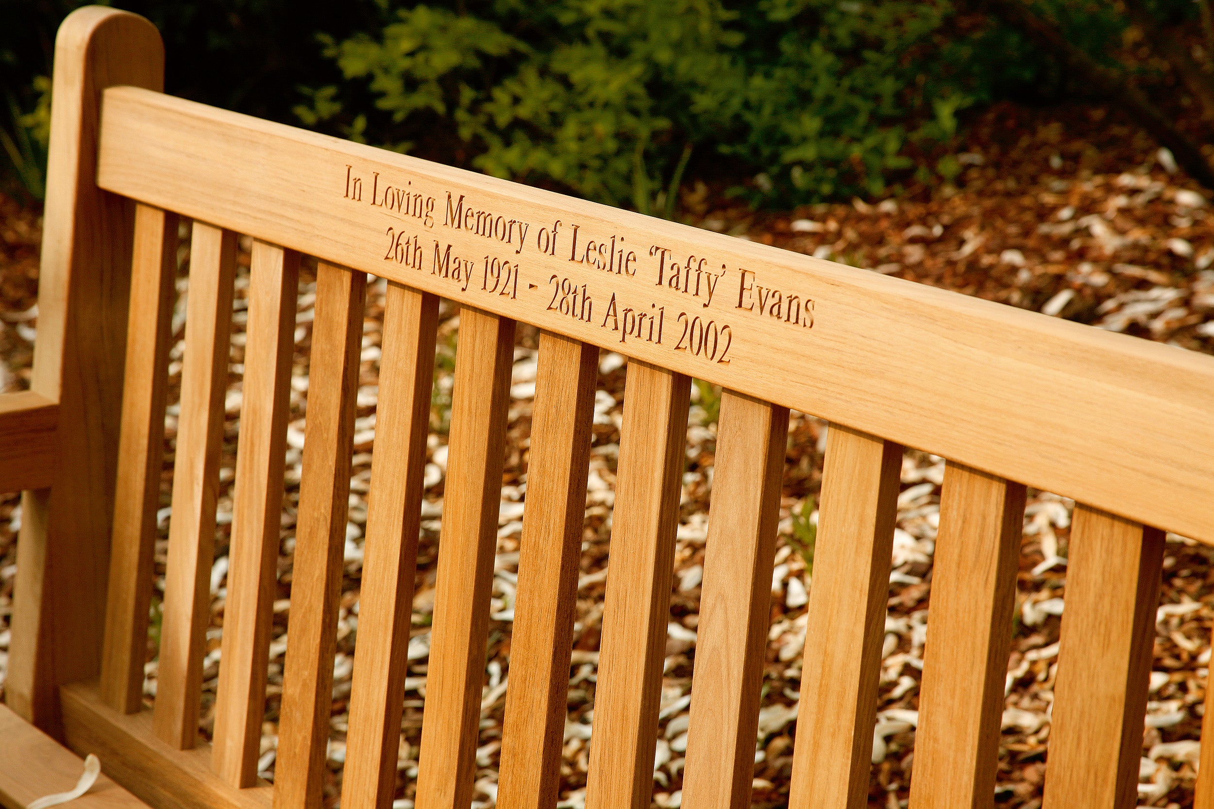 Barlow Tyrie Glenham Teak 5' Bench with inscription