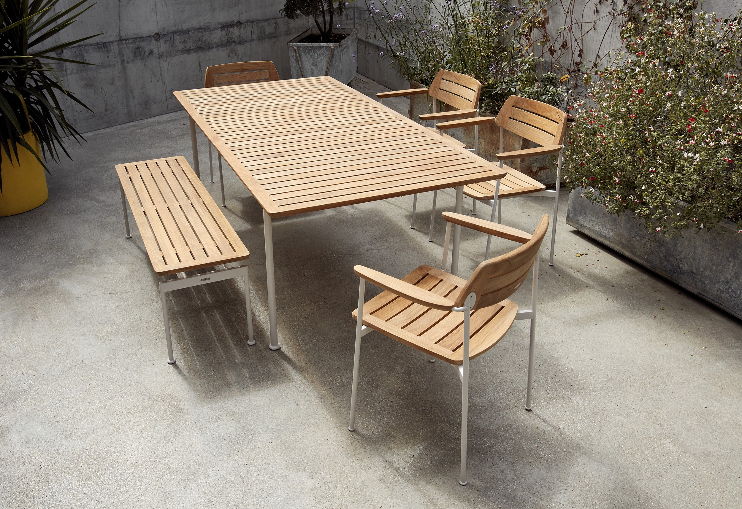 Barlow Tyrie Layout Teak and Stainless Steel Bench 130