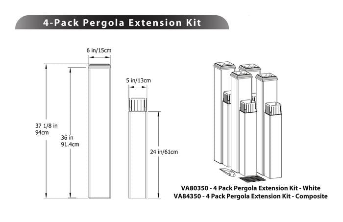 Vita Pergola Vinyl Extension Kit - 4 pack