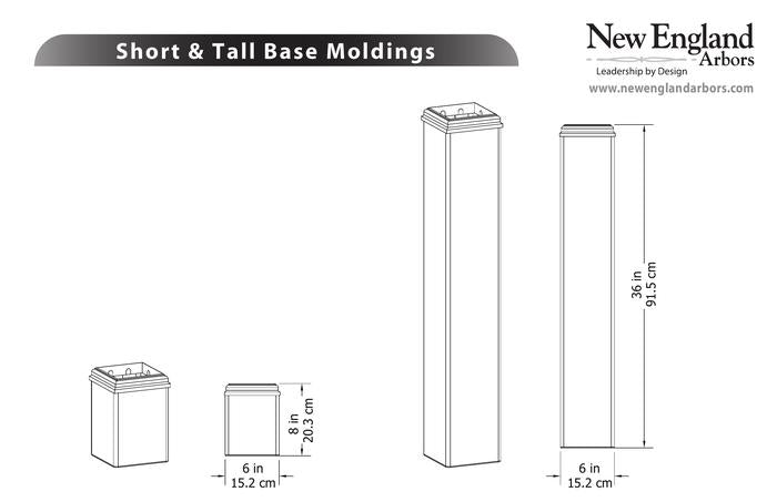 Vita Pergola Short Base Moldings - 4 pack