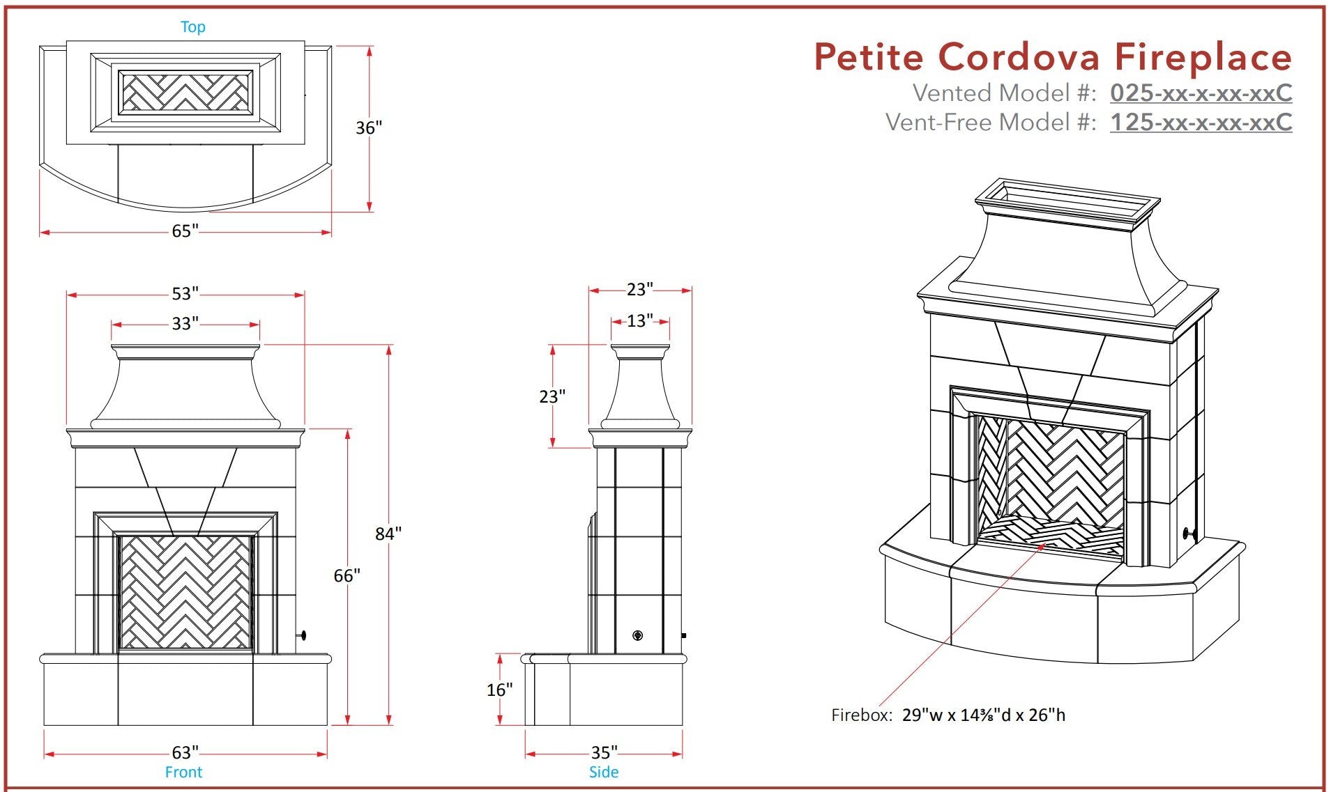 Petite Cordova Fireplace