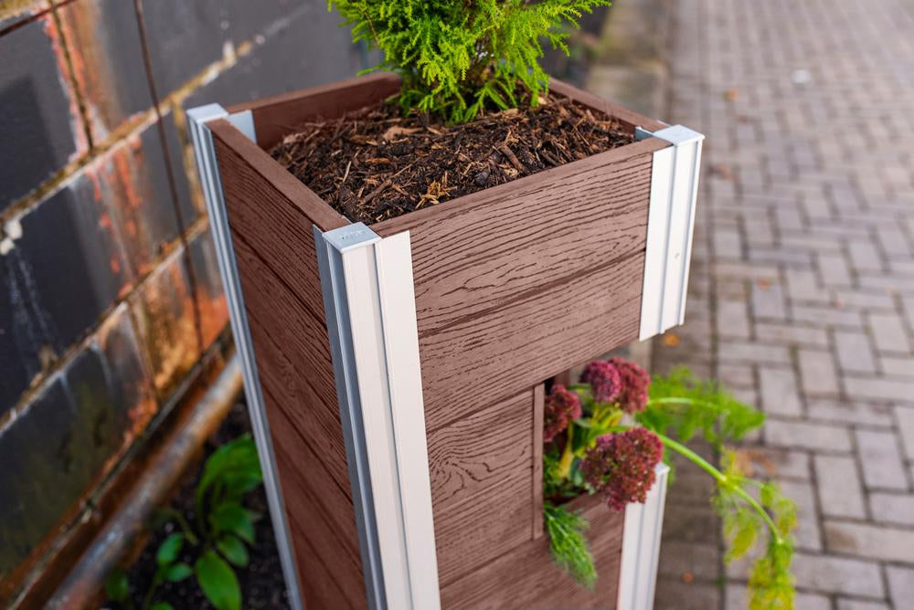 Vita Urbana 13"x13" Espresso Pillar Planter