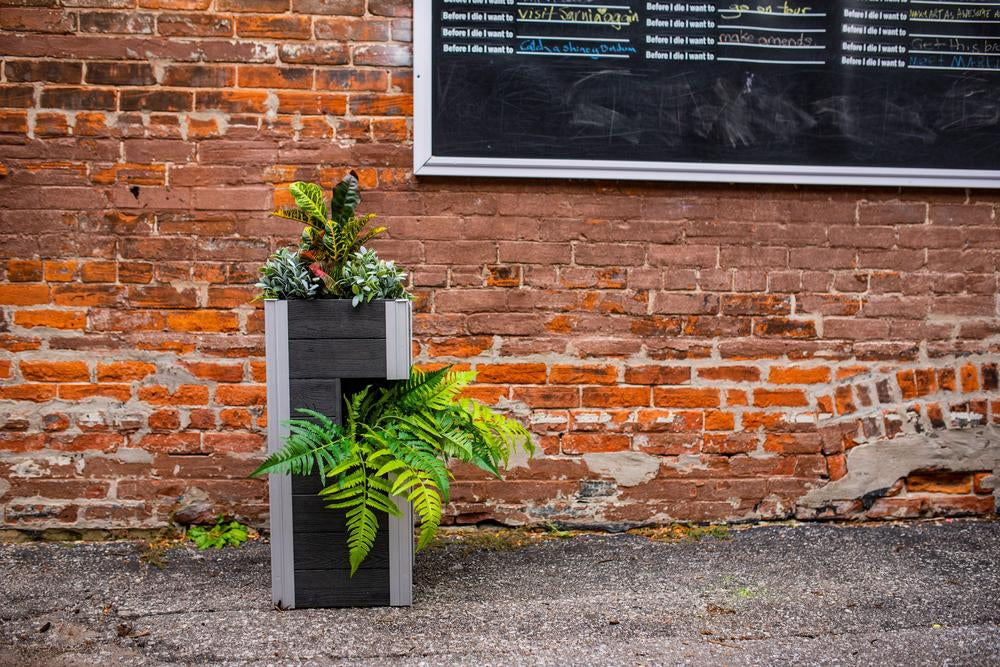 Vita Urbana 13"x13" Gray Pillar Planter