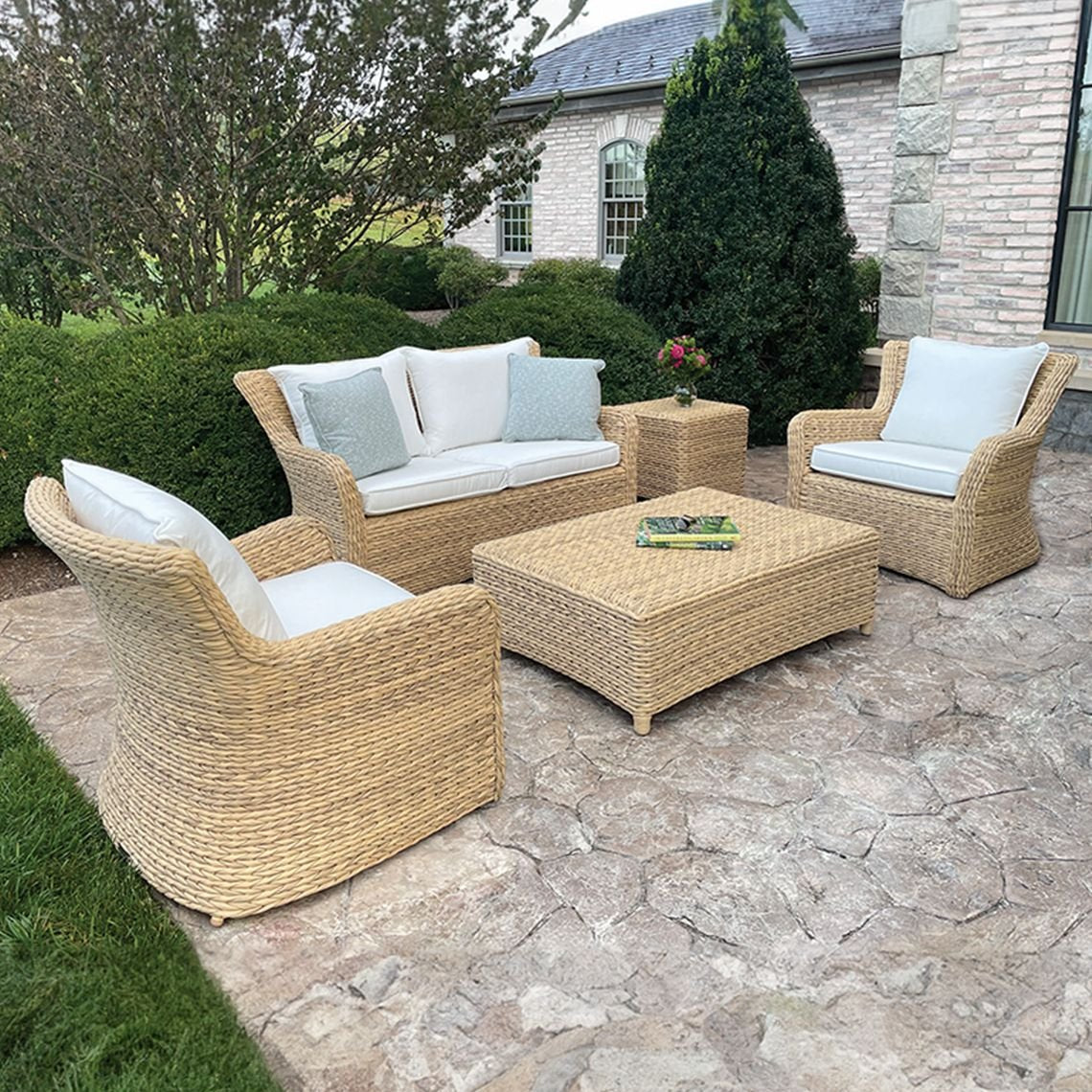 Sag Harbor Woven Deep Seating Set (Seagrass)