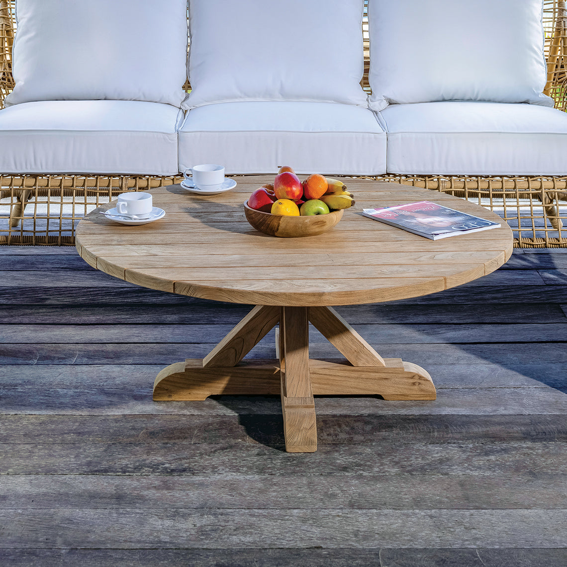 Kingsley Bate Provence Teak Coffee Table in Rustic