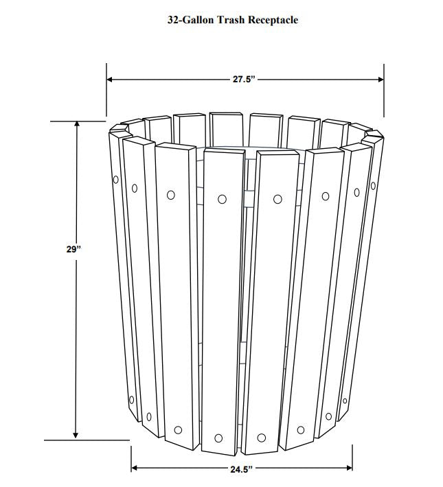 Frontera Recycled Plastic Trash Receptacle