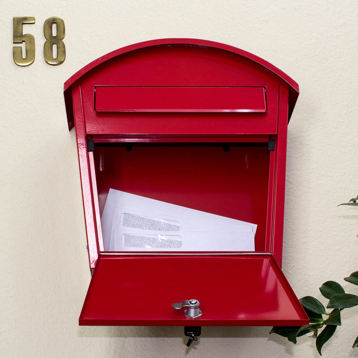 Ridgeline Locking Mailbox - Red