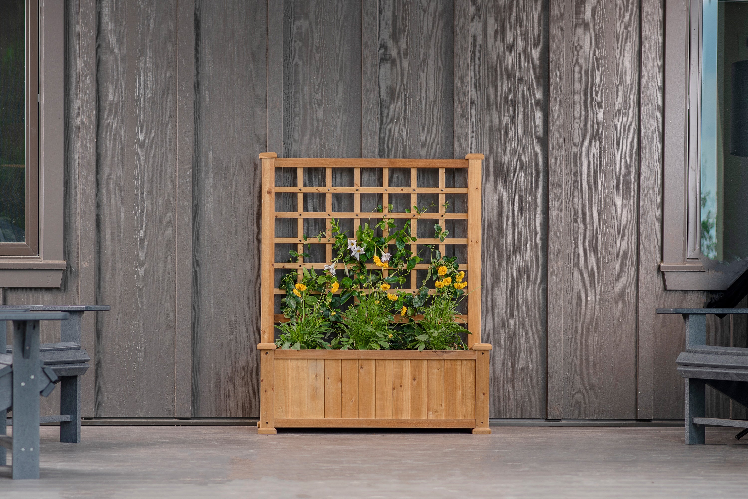 Vita Rosewood Cedar Planter with Trellis