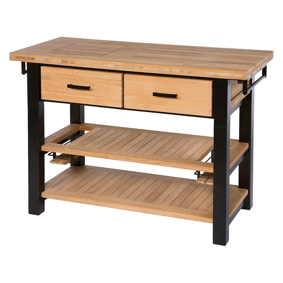 Barlow Tyrie Titan Teak and Aluminum Serving Table