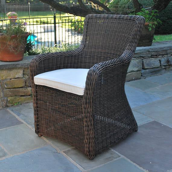 Sag Harbor Woven Dining Armchair in Mocha