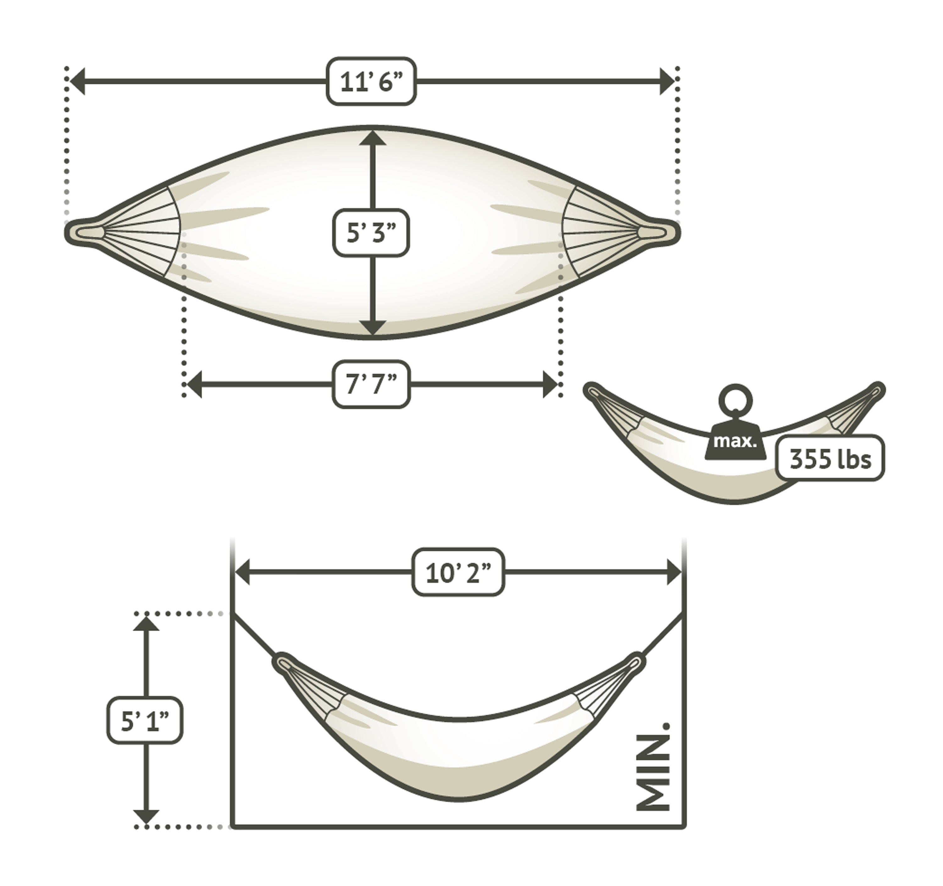 La Siesta Modesta Organic Cotton Double Classic Hammock - Olive