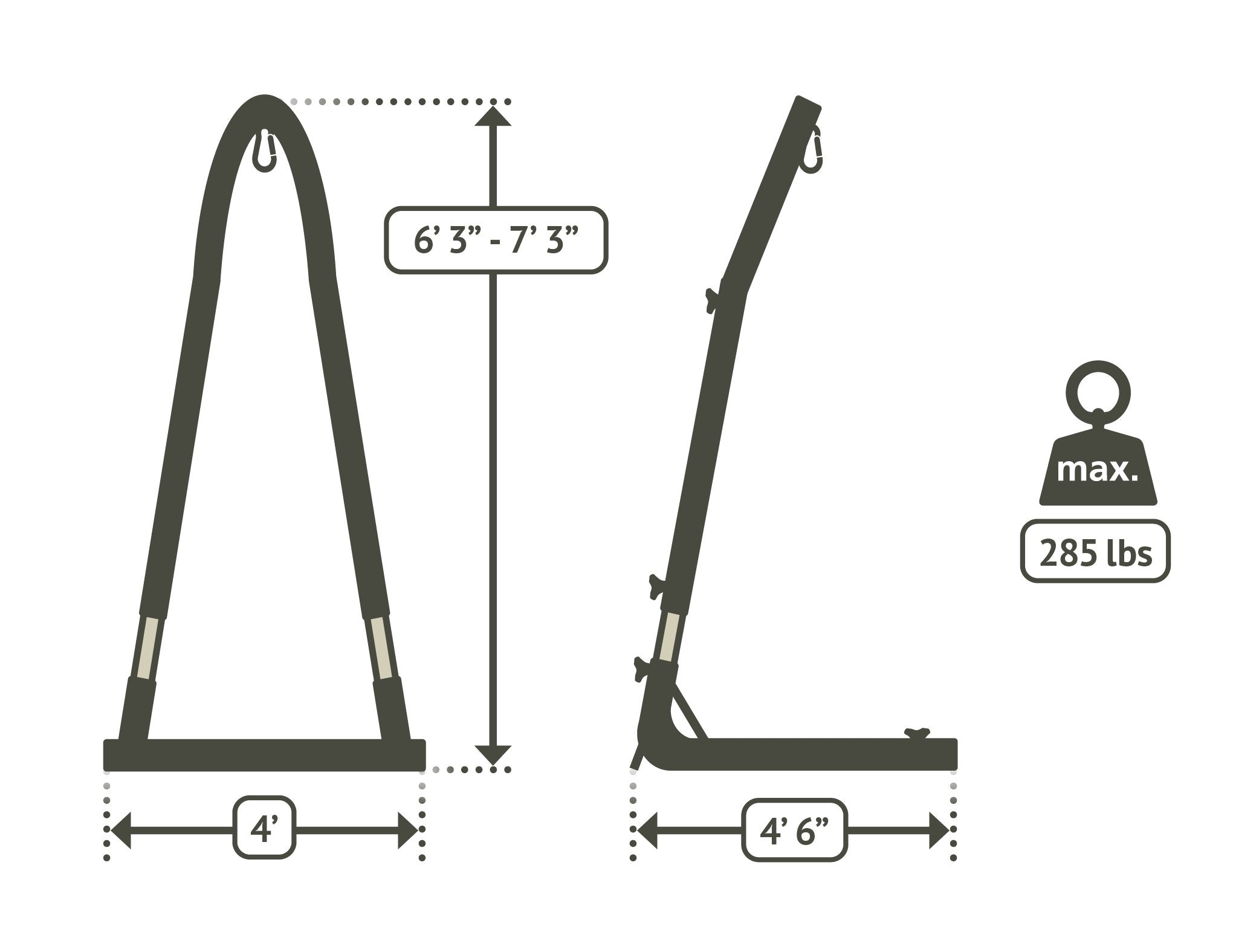 La Siesta Amura Anthracite Hammock Chair Stand