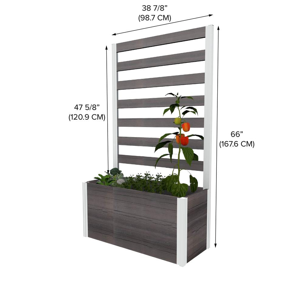 Vita Urbana 16"x39" Espresso Small Parklette Planter with Trellis