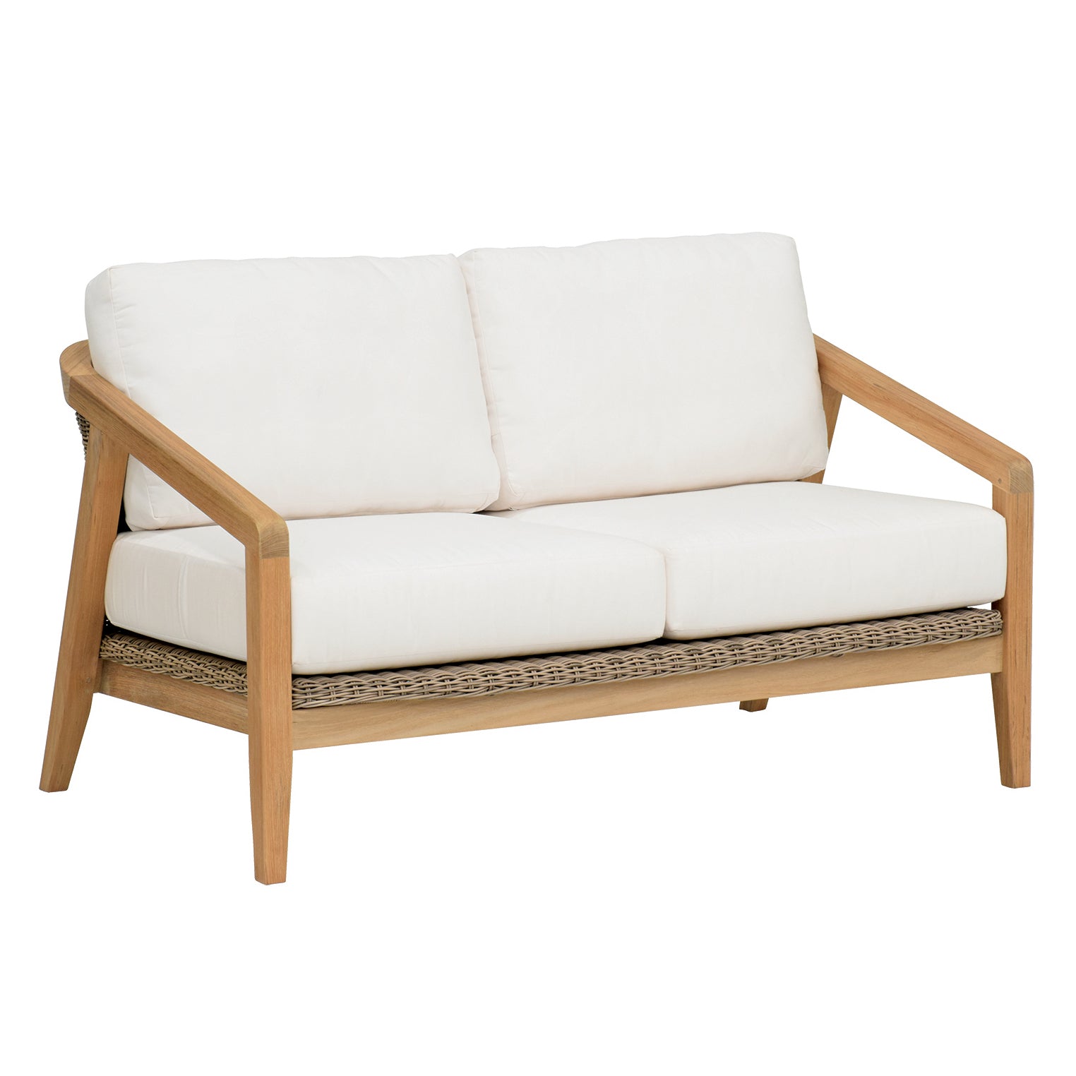 Kingsley Bate Spencer Teak/Wicker Deep Seating Settee