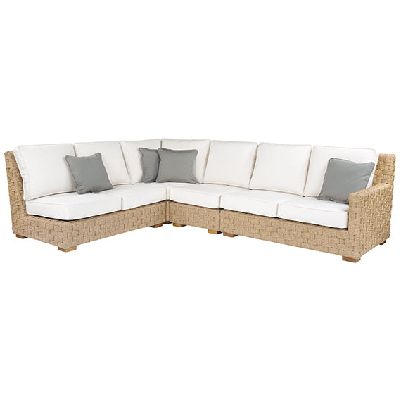 Kingsley Bate St. Barts Wicker 4 Piece Sectional Ensemble