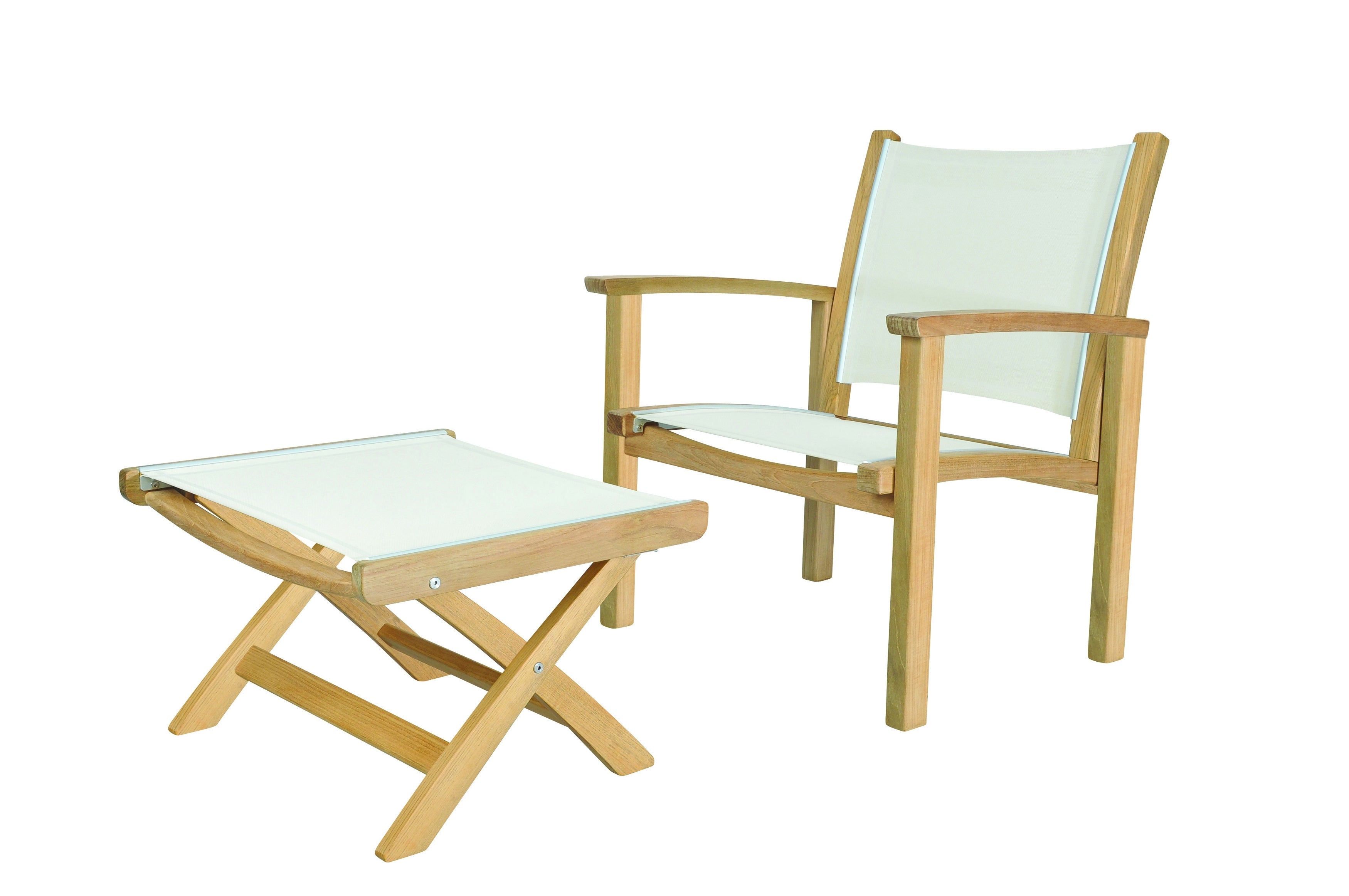 Kingsley Bate St. Tropez Teak Club Chair and Ottoman Set