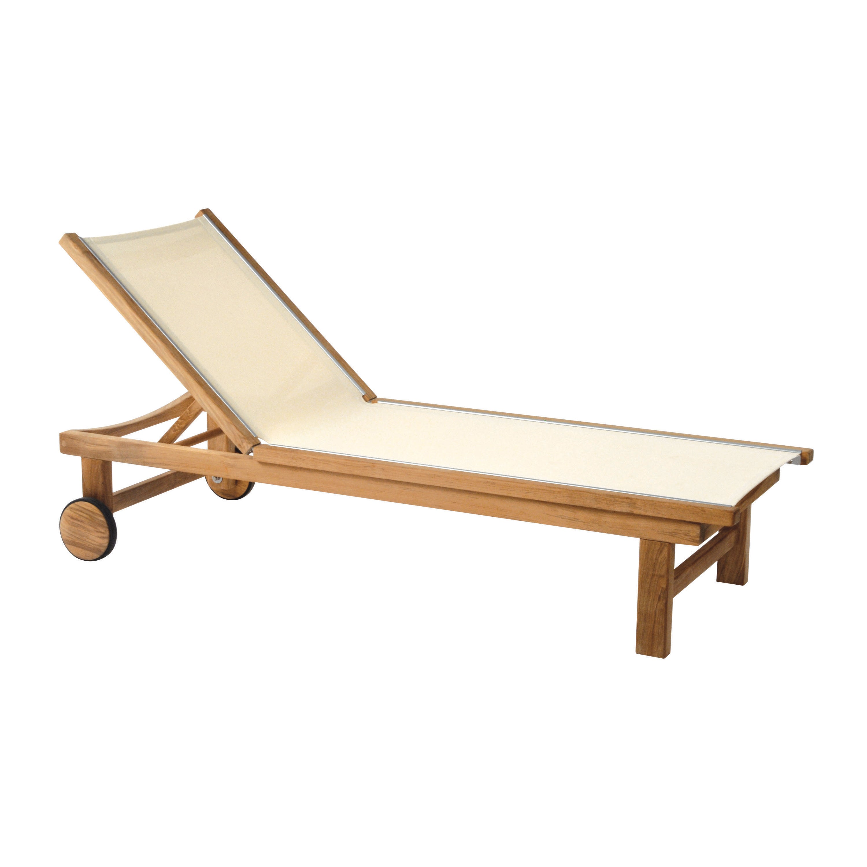 Kingsley Bate St. Tropez Teak Adjustable Chaise Lounge w/Wheels