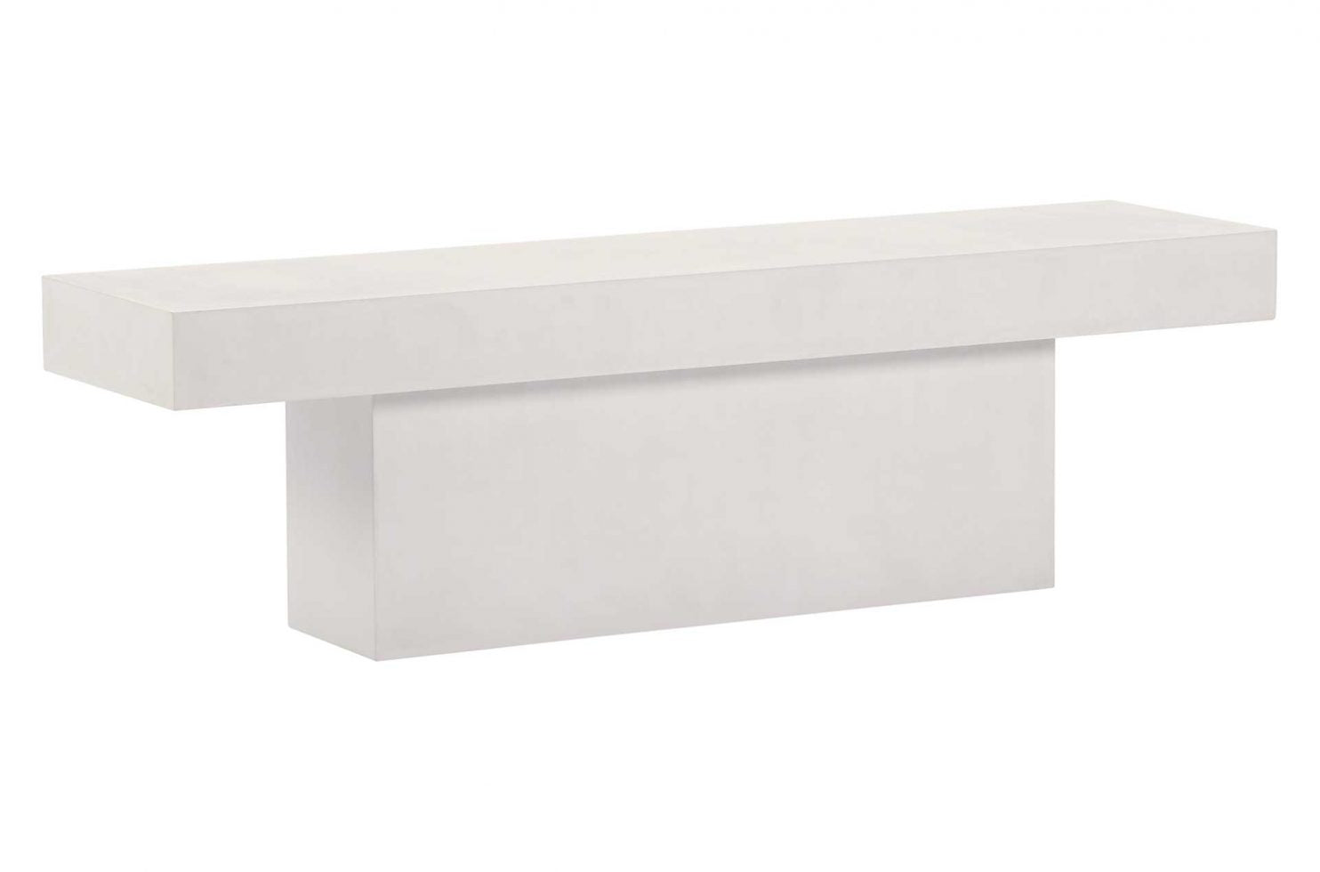 Seasonal Living Perpetual Concrete T-Bench – Ivory White