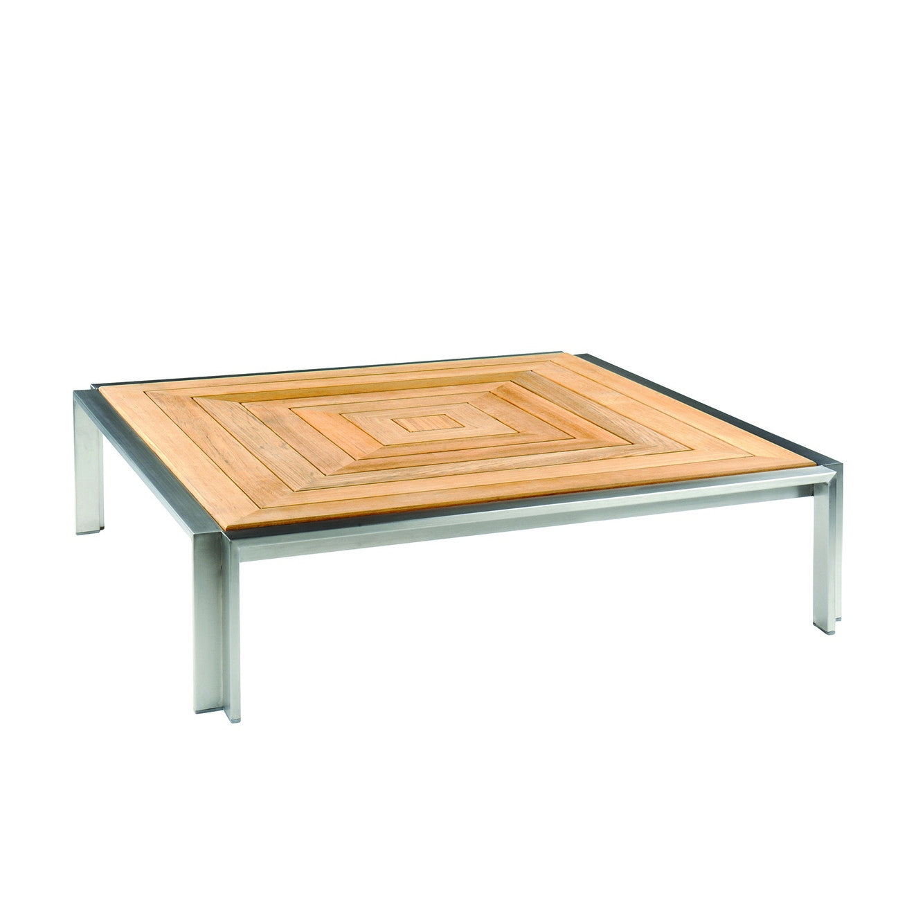 Kingsley Bate Tivoli Stainless Steel and Teak 40 Coffee Table