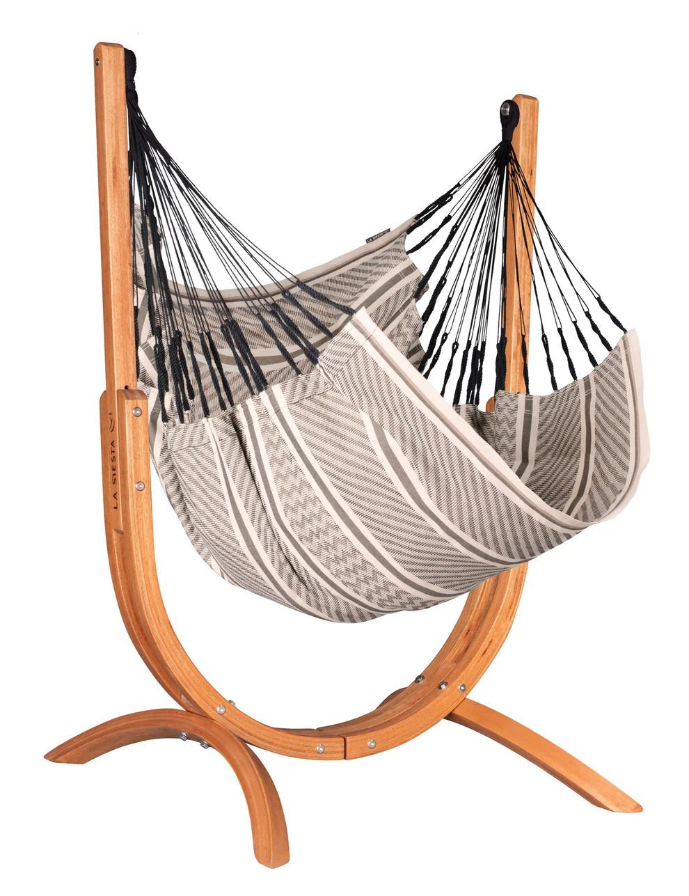 La Siesta Udine Organic Cotton Hammock Chair with Stand in zebra