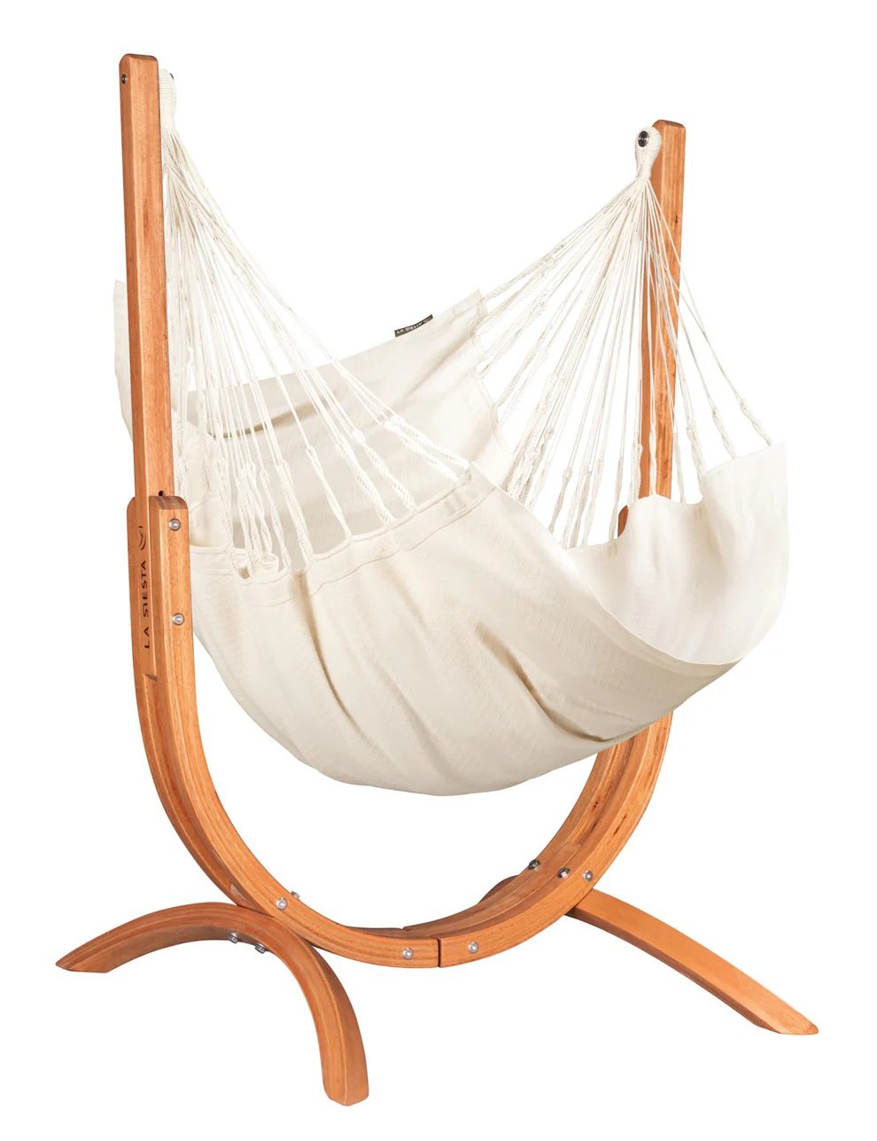 La Siesta Udine Organic Cotton Hammock Chair with Stand in latte