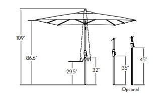 Treasure Garden 8' x 10' Rectangular Auto-Tilt Umbrella