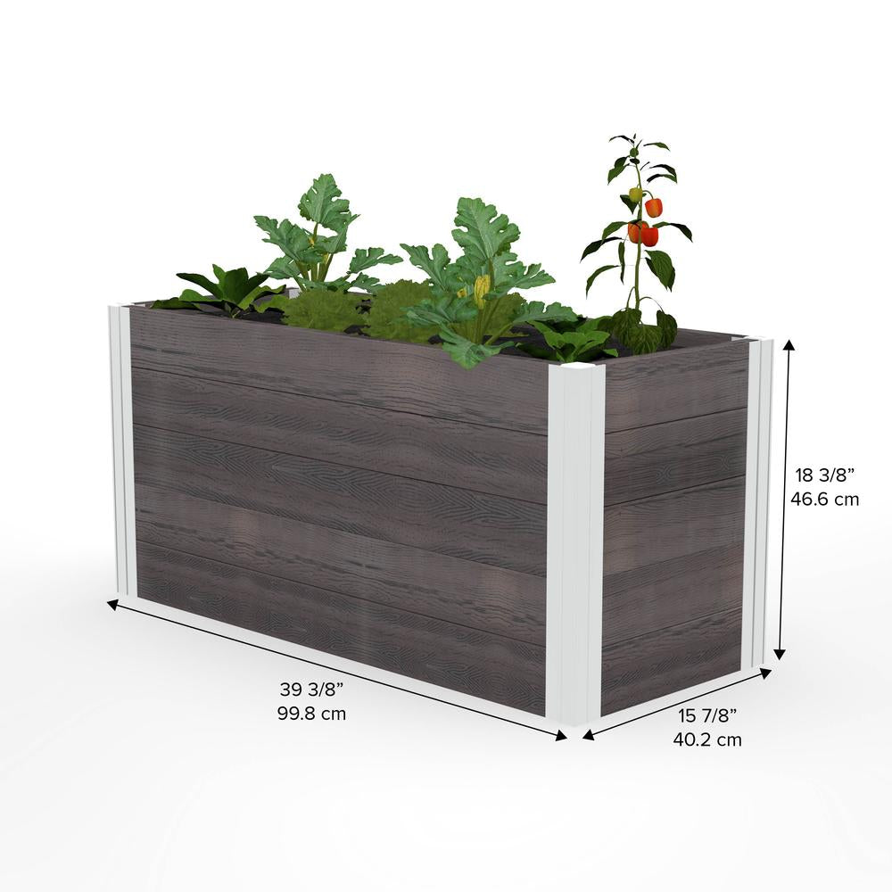 Vita Urbana 16"x36" Espresso Small Parklette Planter